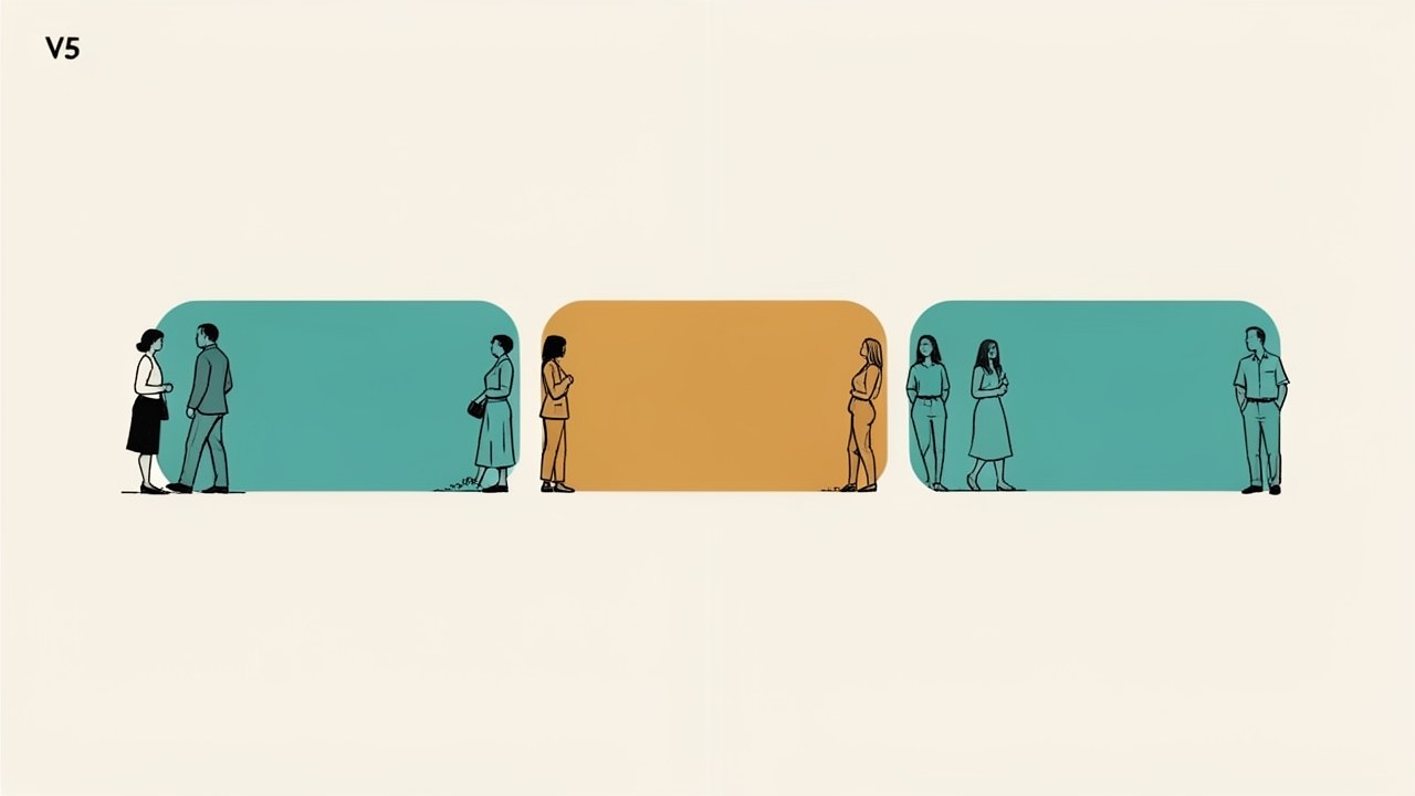 A line of five rectangles of increasing width, in alternating teal and amber, on a light background, suggesting different loan sizes or terms.